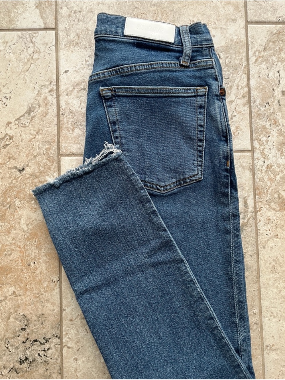 Re/Done 90s High‑Rise Ankle Crop Jeans Women’s 28 - Blue Denim
